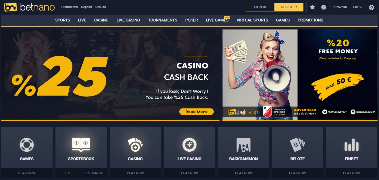 Betnano Giriş Adresi - Canlı Casino Oyunları da Sitede