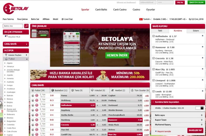 Betolay giriş sayfası bahisleri