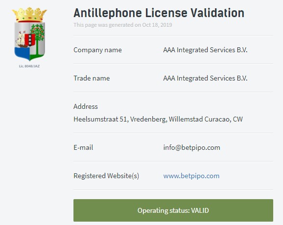 Betpipo lisans giriş geçerli mi?