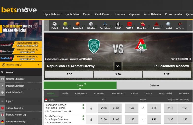 Betsmove giriş sayfası ve bahisler