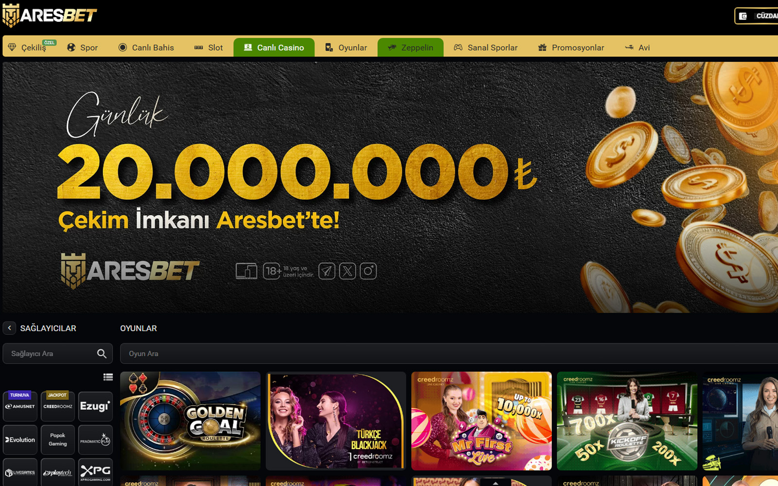 Aresbet casino sayfasında popüler slot oyunlarının vitrinde sıralandığı ekran görüntüsü.