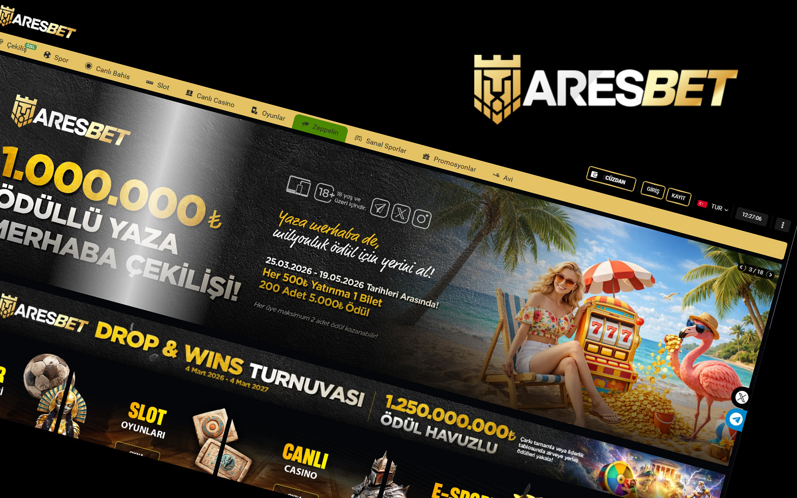 Aresbet mobil sayfasında kullanıcıların tek tıkla giriş ve tek tıkla kupon paylaşımı yapabildiğini gösteren görsel.