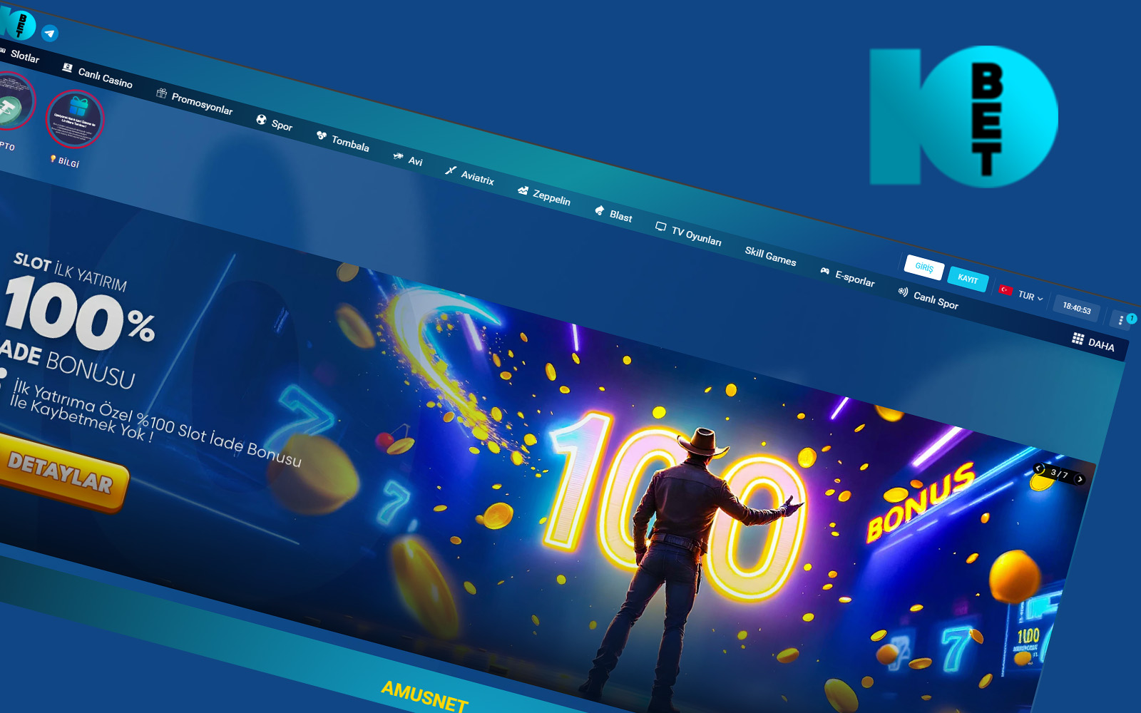 Bet10Bet giriş sayfasında kullanıcıların kupon oluşturmasına yardımcı olan ana menü ve oran listesi.