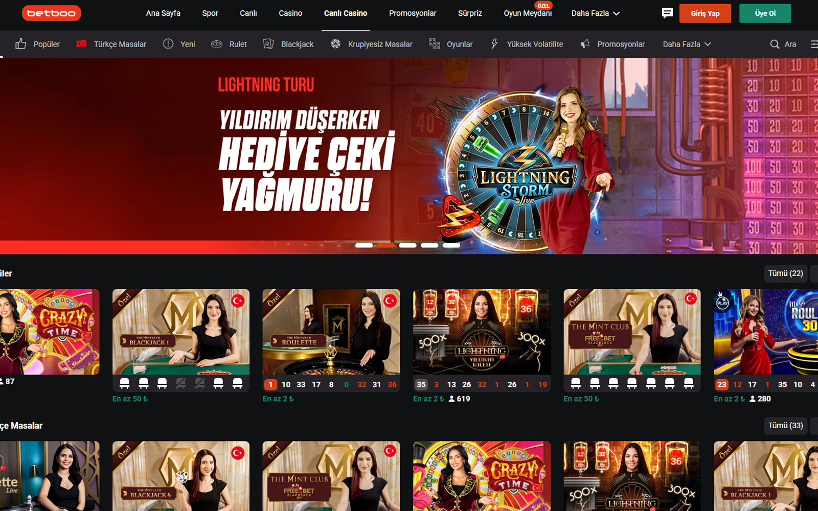 Betboo casino bölümünde en çok kazandıran oyunlar başlığı altında öne çıkarılan slotların gösterildiği sayfa.