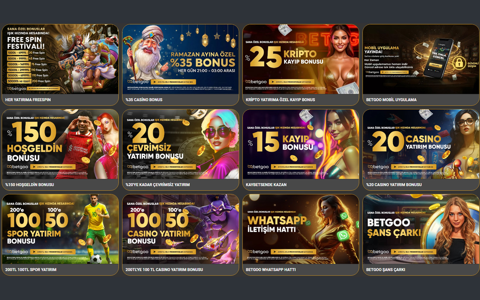 Betgoo bonus sayfasında kombine kupon yapan oyuncular için ekstra kazanç sağlayan kombine bonus kampanyası.