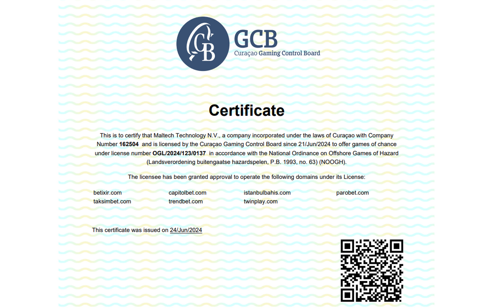 Betixir lisans bölümünde oyuncular için hazırlanan güvenlik ve yasal çerçeve metninin bulunduğu sayfa.