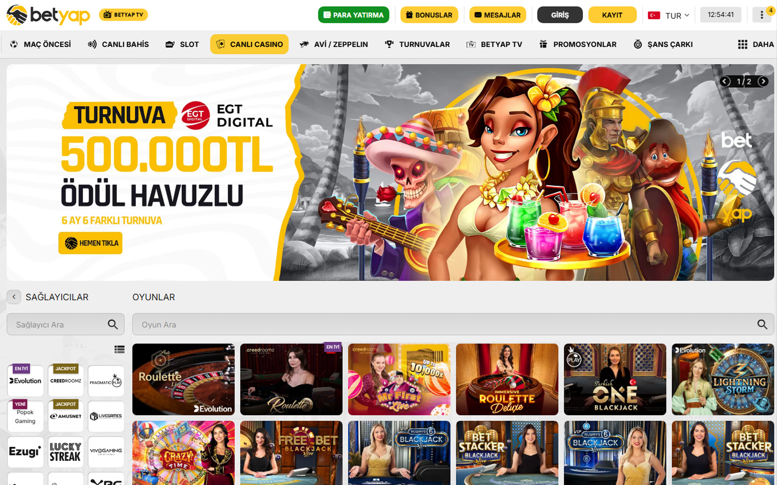 Betyap casino ekranında oyunların üzerine gelindiğinde bet limitleri ve kısa açıklamaların göründüğü kullanıcı arayüzü.