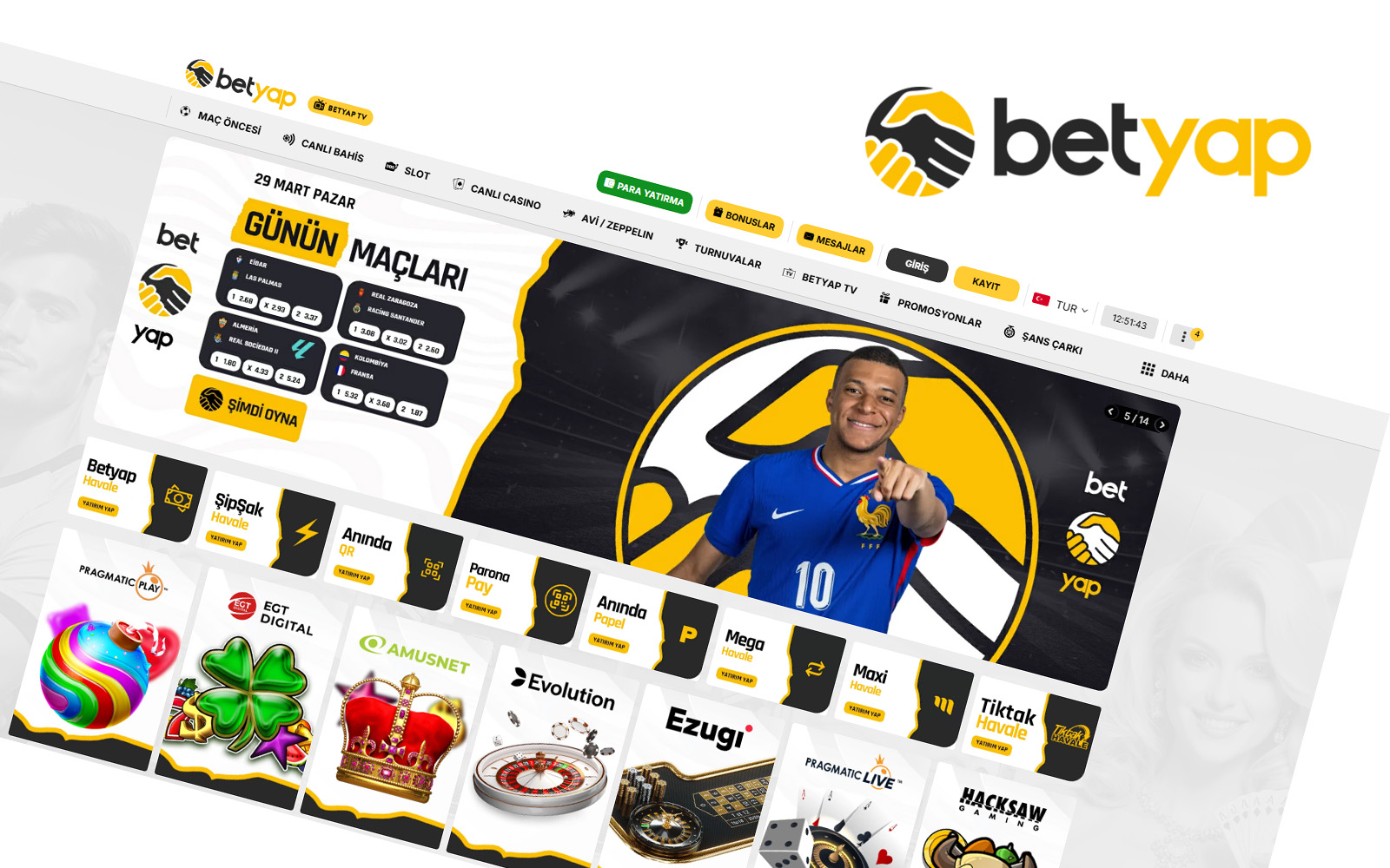 Betyap kayıt sayfasında daha önce hesap açmış kullanıcılar için giriş bağlantısının alt bölümde gösterildiği arayüz.