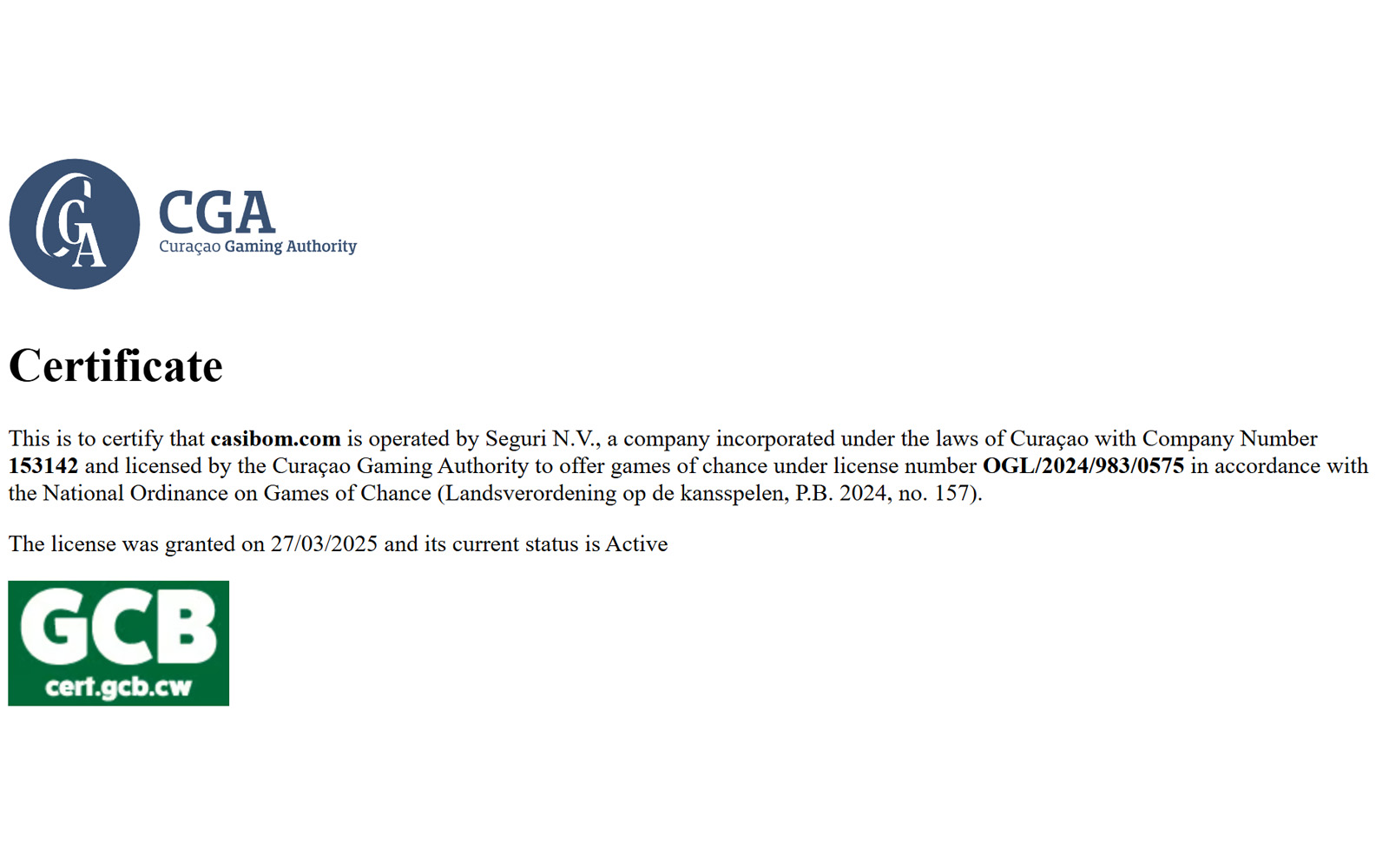 Casibom lisans sayfasında ekranın üst kısmında lisans başlığı, altında detaylı yasal metin bloklarının bulunduğu görünüm.