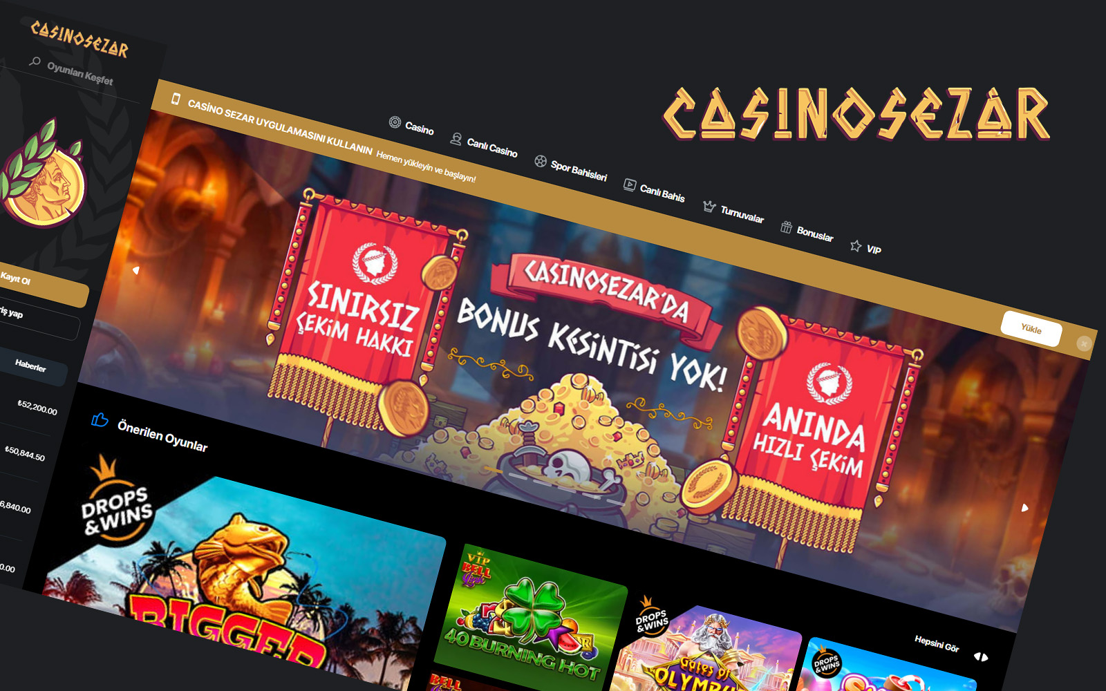 Casinosezar giriş ekranında kullanıcı deneyimini artıran sade renk paleti ve düzenli içerik blokları.