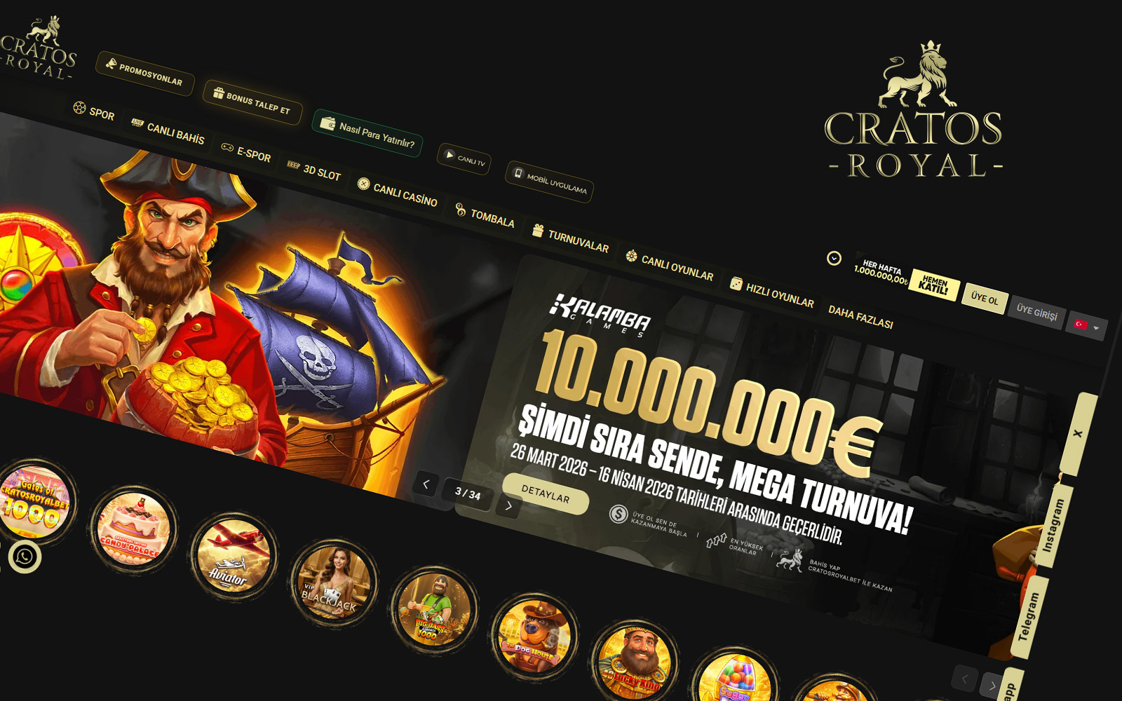 Cratosroyalbet giriş sayfasında yeşil tonların hakim olduğu spor odaklı ana ekran tasarımı.