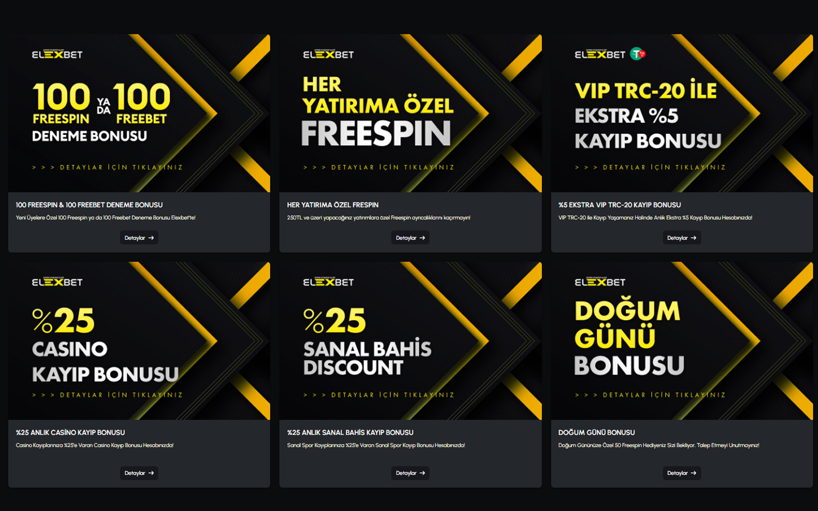 Elexbet bonus sayfasında güncel kayıt bonus ve free spin promosyonlarının öne çıkarıldığı tasarım.