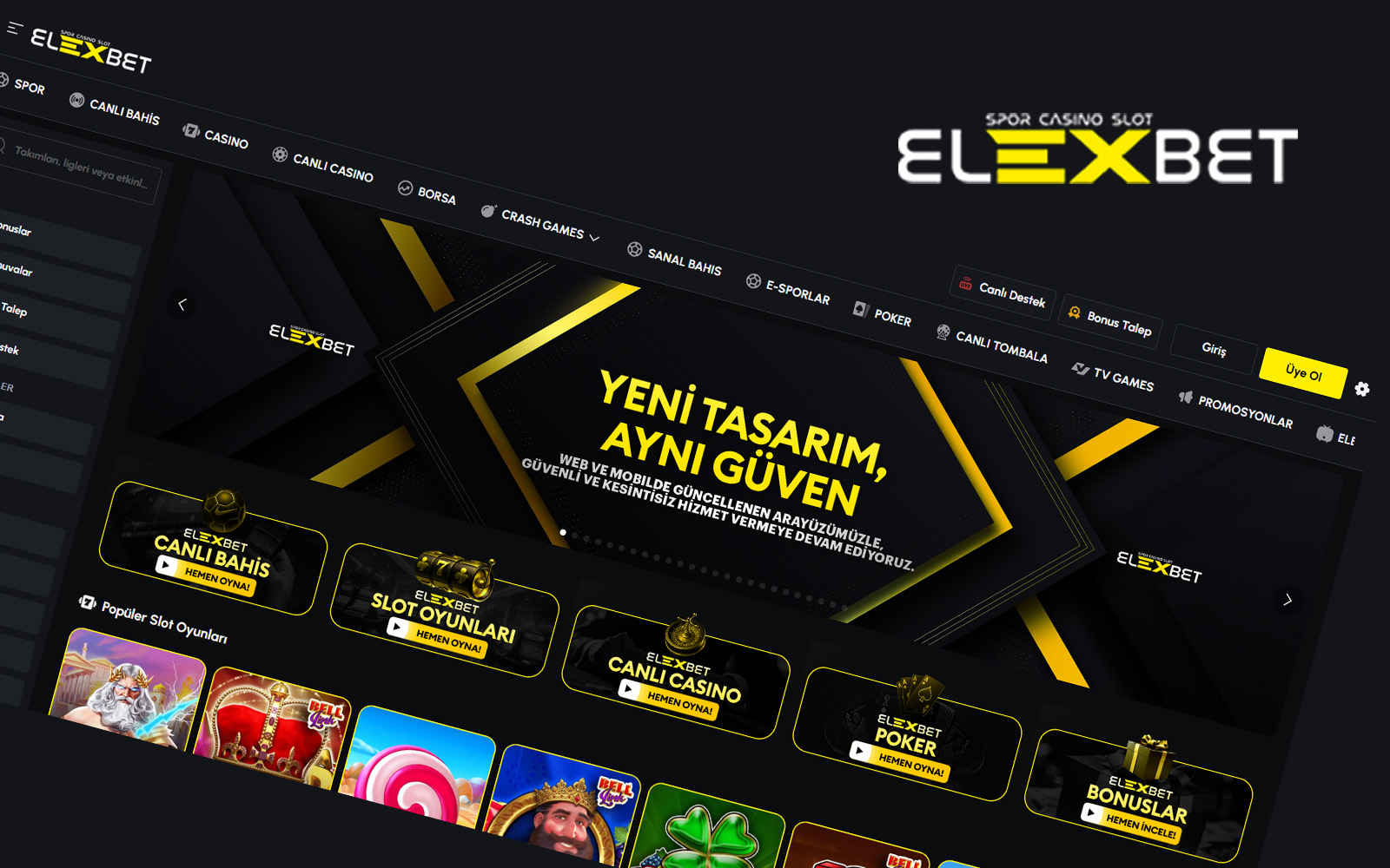 Elexbet kayıt sayfasında daha önce hesap açmış kullanıcılar için giriş bağlantısının alt bölümde gösterildiği arayüz.