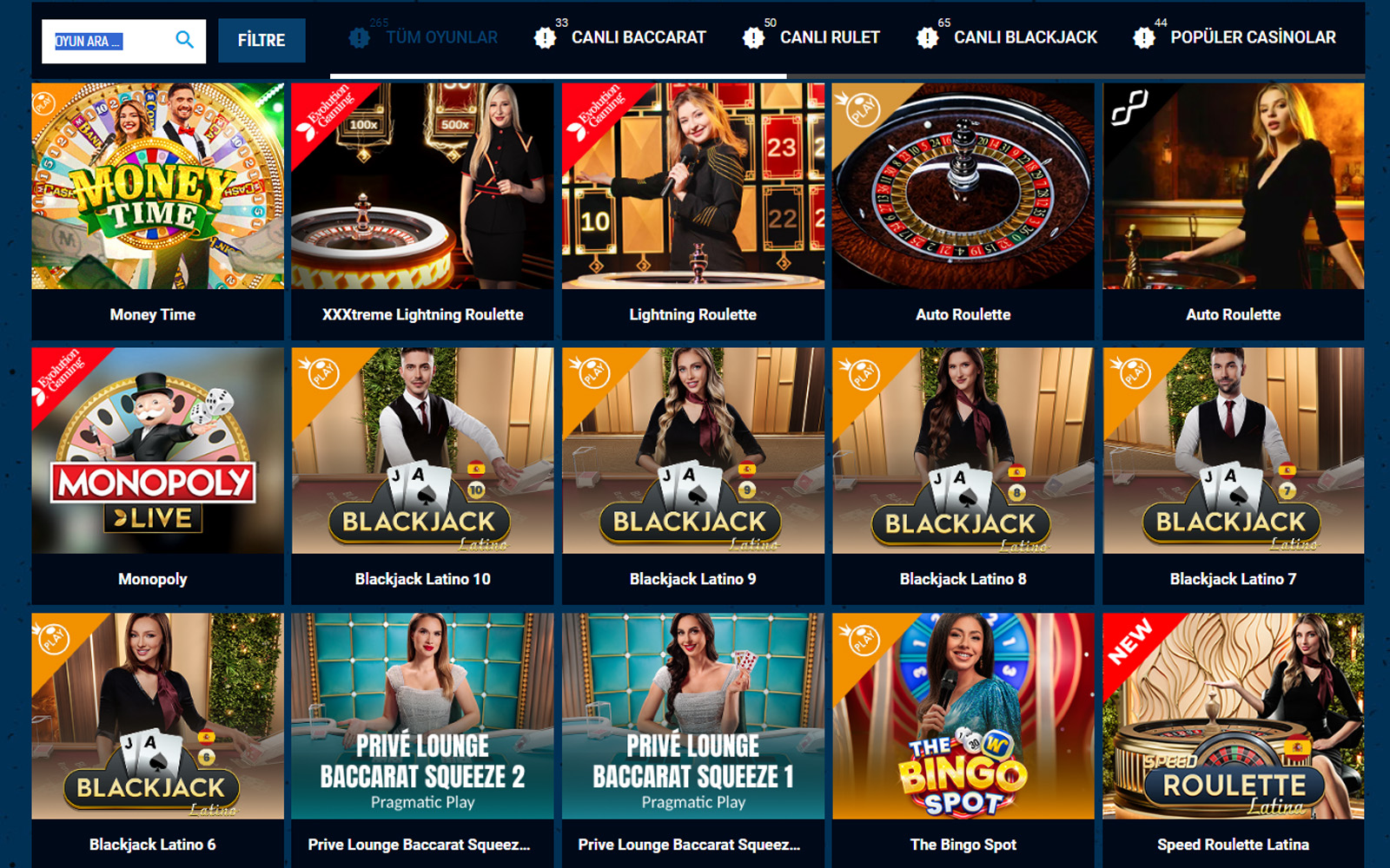 Funbahis casino ekranında mobil uyumlu grid yapısı ile slot ve masa oyunlarının yan yana dizildiği tasarım.