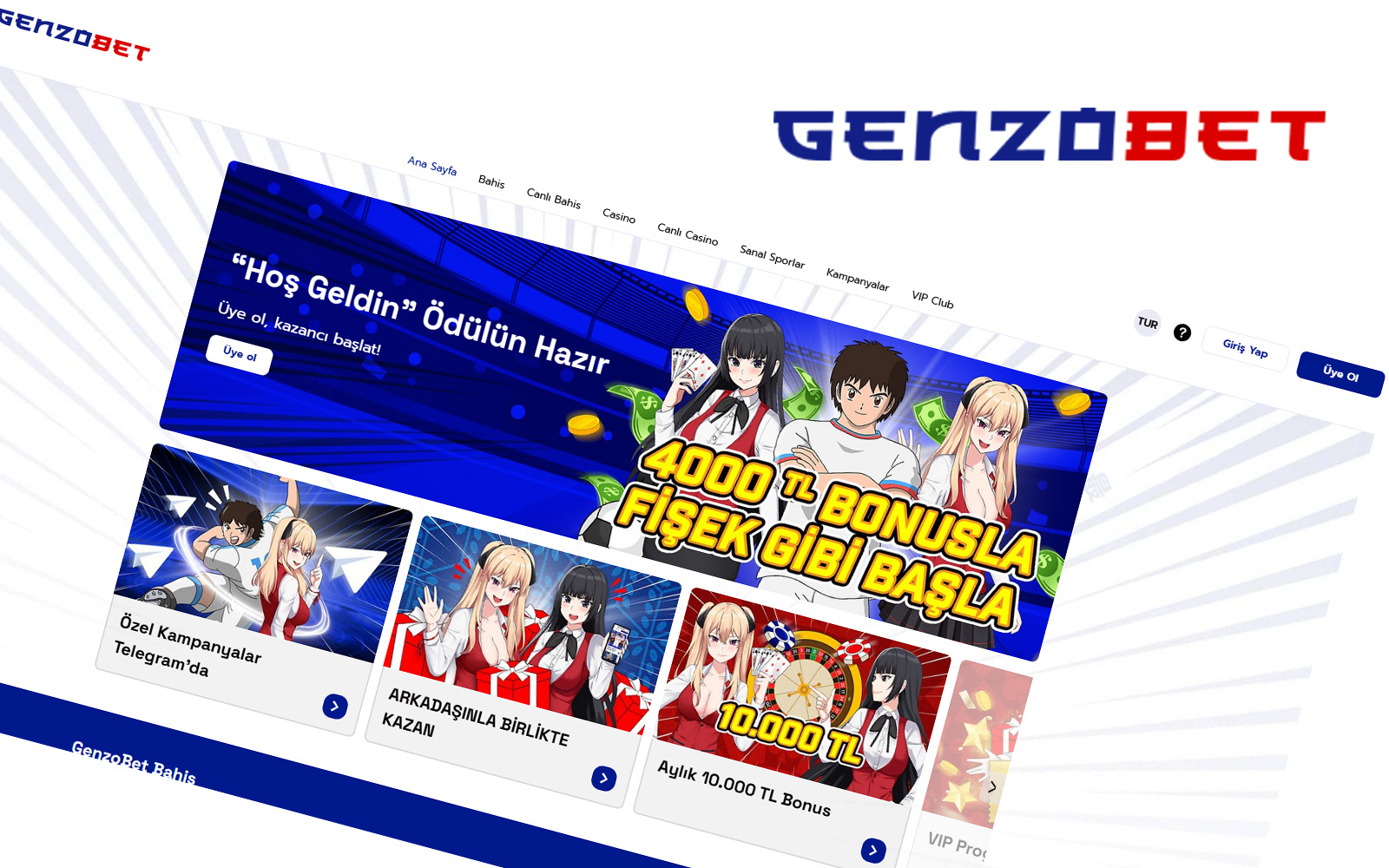 Genzobet giriş ekranında ana banner altında öne çıkan ligler ve popüler maçların listelendiği bölüm.