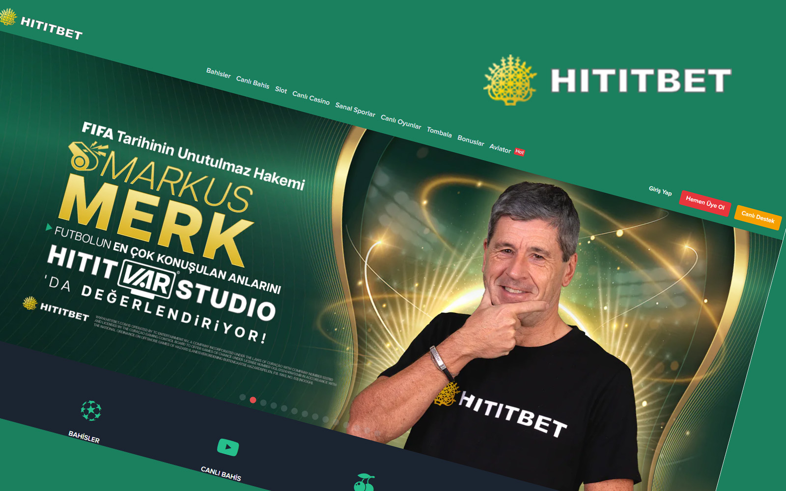 Hititbet giriş sayfasında Türkçe arayüz ve kolay anlaşılır menü yapısının gösterildiği ekran görüntüsü.
