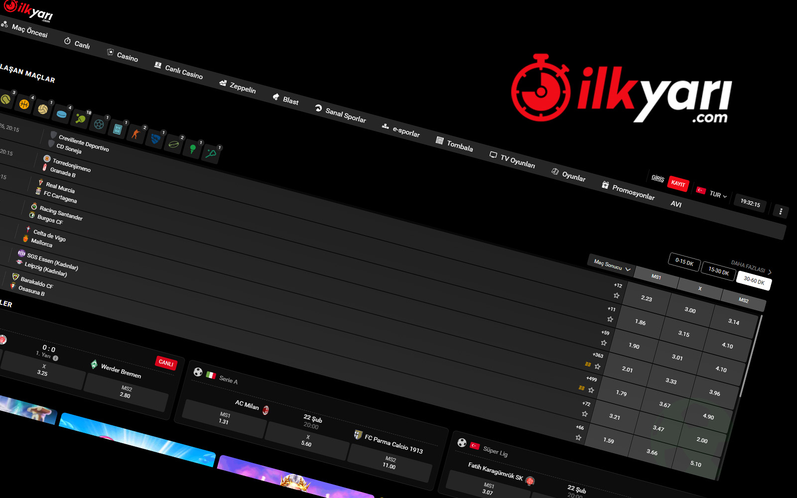 Ilkyari giriş ekranında güvenlik ve lisans bilgilerine alt kısımda yer veren ana sayfa tasarımı.