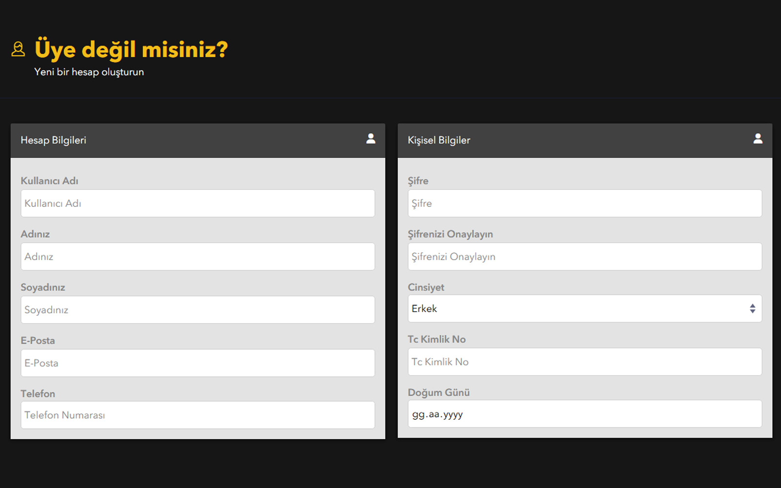 Kolaybet kayıt ekranında formu tamamla butonunun büyük ve dikkat çekici şekilde konumlandırıldığı sayfa.