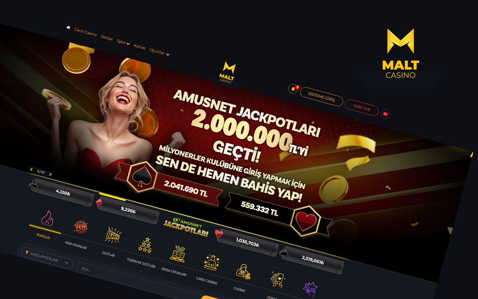 Maltcasino giriş anasayfasında hem yeni başlayanlara hem de deneyimli oyunculara hitap eden düzenli arayüz.