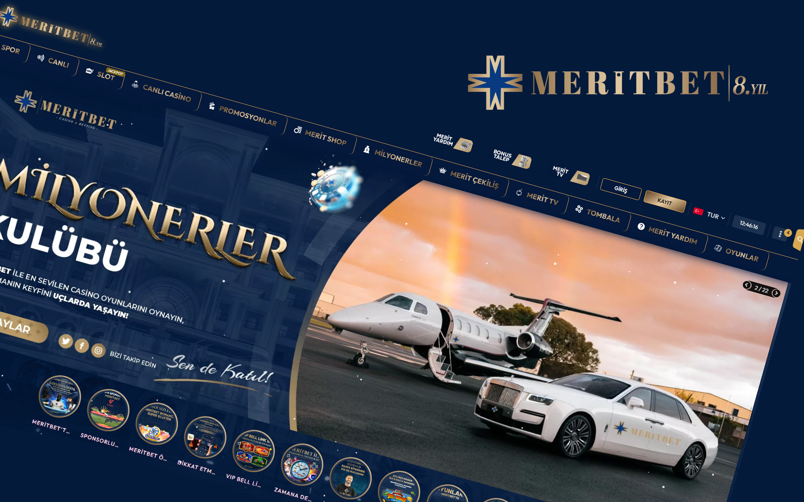 Meritbet giriş ekranında kullanıcı deneyimini artıran sade renk paleti ve düzenli içerik blokları.