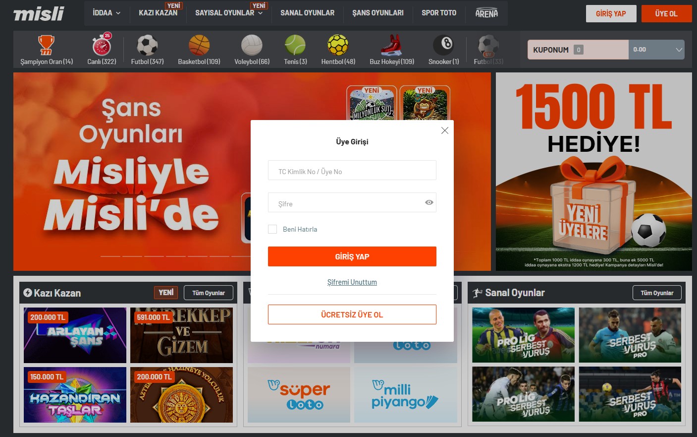 Misli kayıt ekranında mobil numara doğrulaması için hazırlanan giriş alanlarının bulunduğu sayfa.