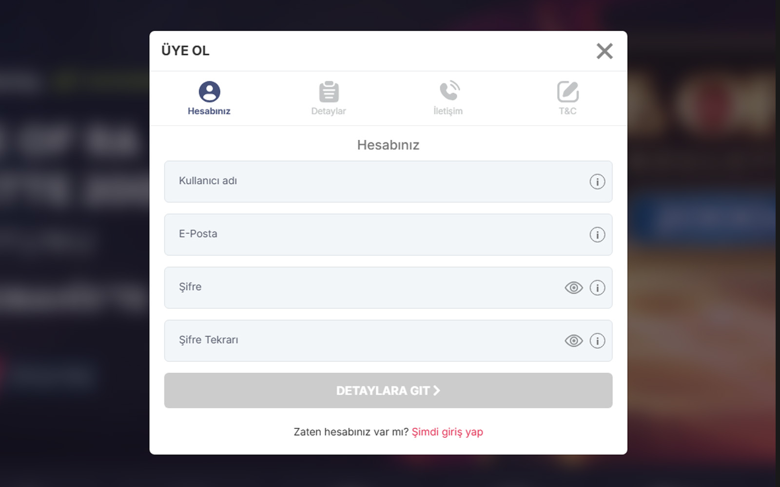 Monobahis kayıt sayfasında üstte kısa tanıtım metni, altta eksiksiz doldurulması gereken üyelik formu.