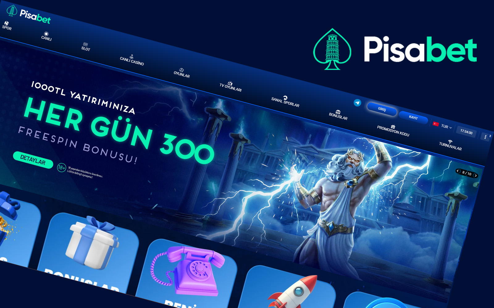 Pisabet giriş ekranında ana banner altında öne çıkan ligler ve popüler maçların listelendiği bölüm.