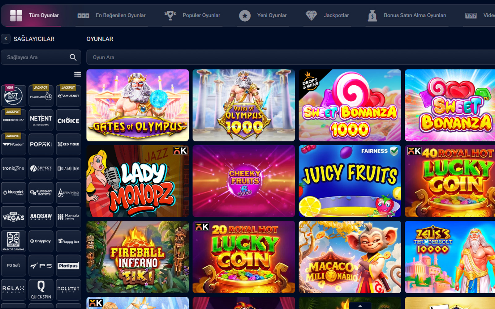 Prizmabet casino ekranında oyuncuların sık oynadığı oyunların ayrı bir satırda öneri olarak sunulduğu kullanıcı dostu görünüm.