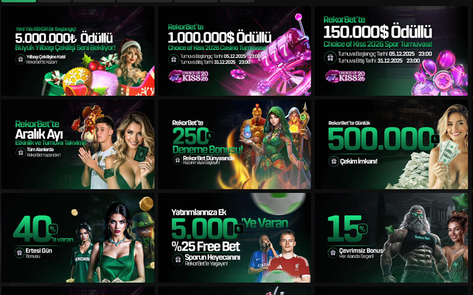 Rekorbet bonus sayfasında kombine kupon yapan oyuncular için ekstra kazanç sağlayan kombine bonus kampanyası.