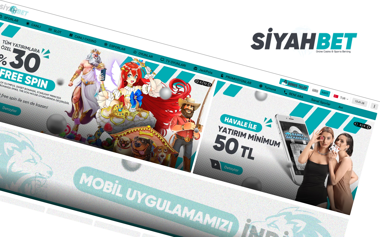 Siyahbet giriş anasayfası üzerinde spor bahisleri ve promosyon bannerlarının yer aldığı genel görünüm.