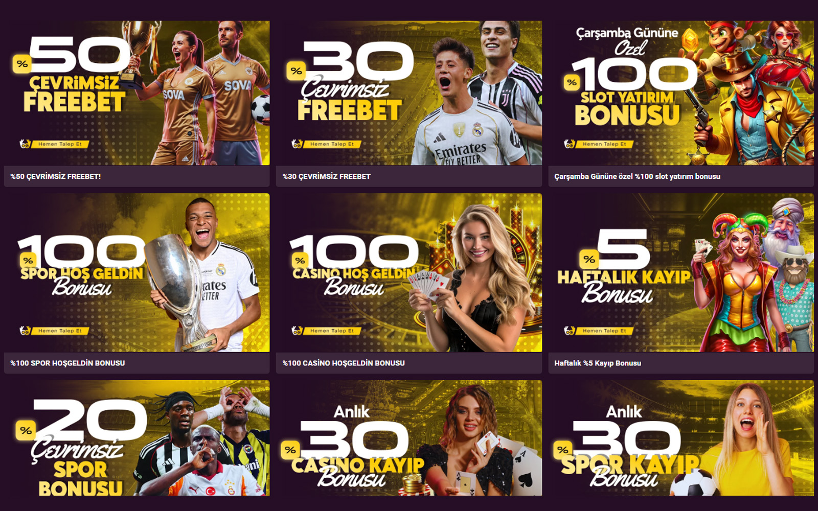 Sovabe bonus bölümünde spor kuponu sigortası ve risk almayan bahis bonus seçeneklerinin anlatıldığı ekran.