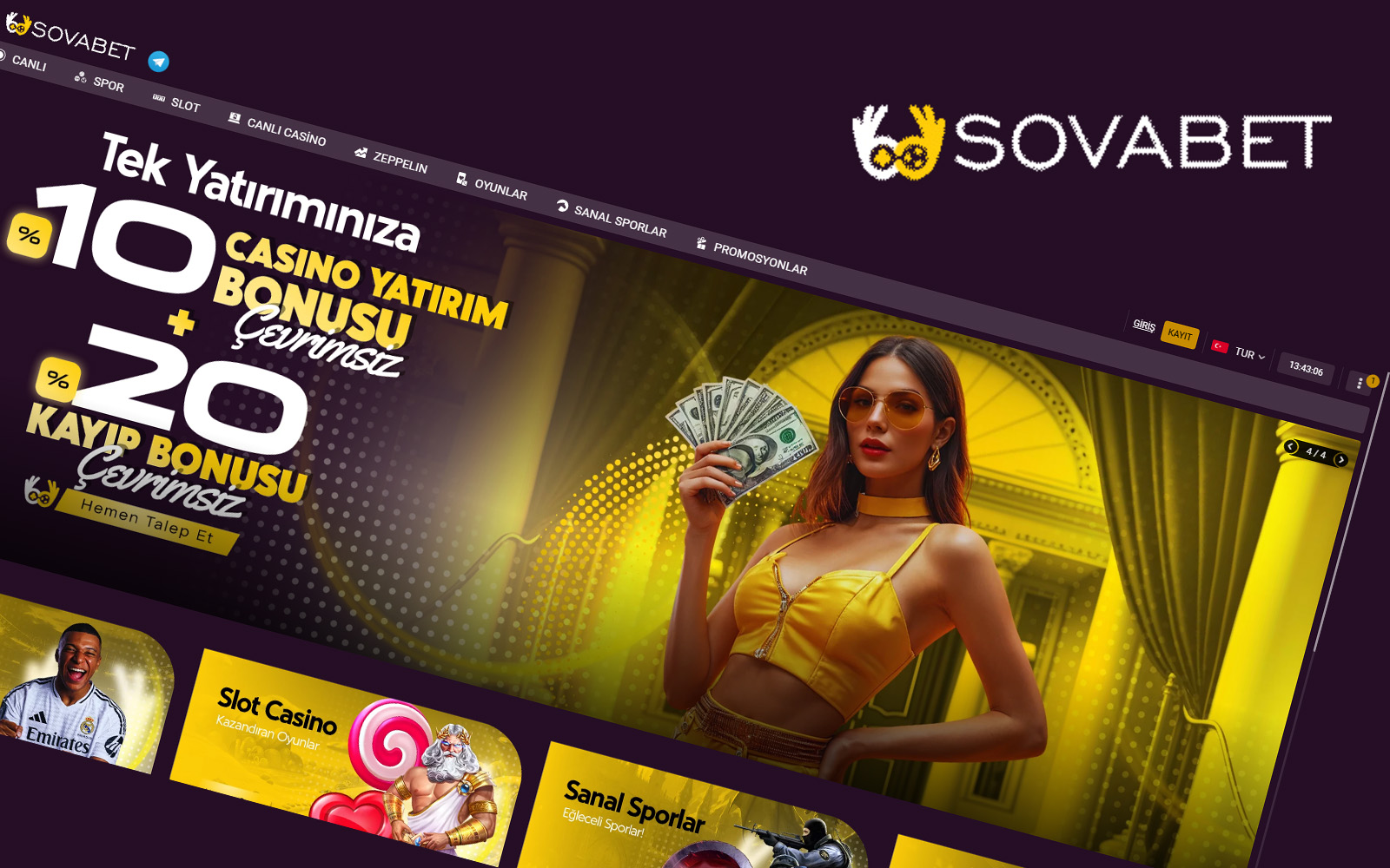 Sovabet mobil sayfasında kullanıcıların tek tıkla giriş ve tek tıkla kupon paylaşımı yapabildiğini gösteren görsel.