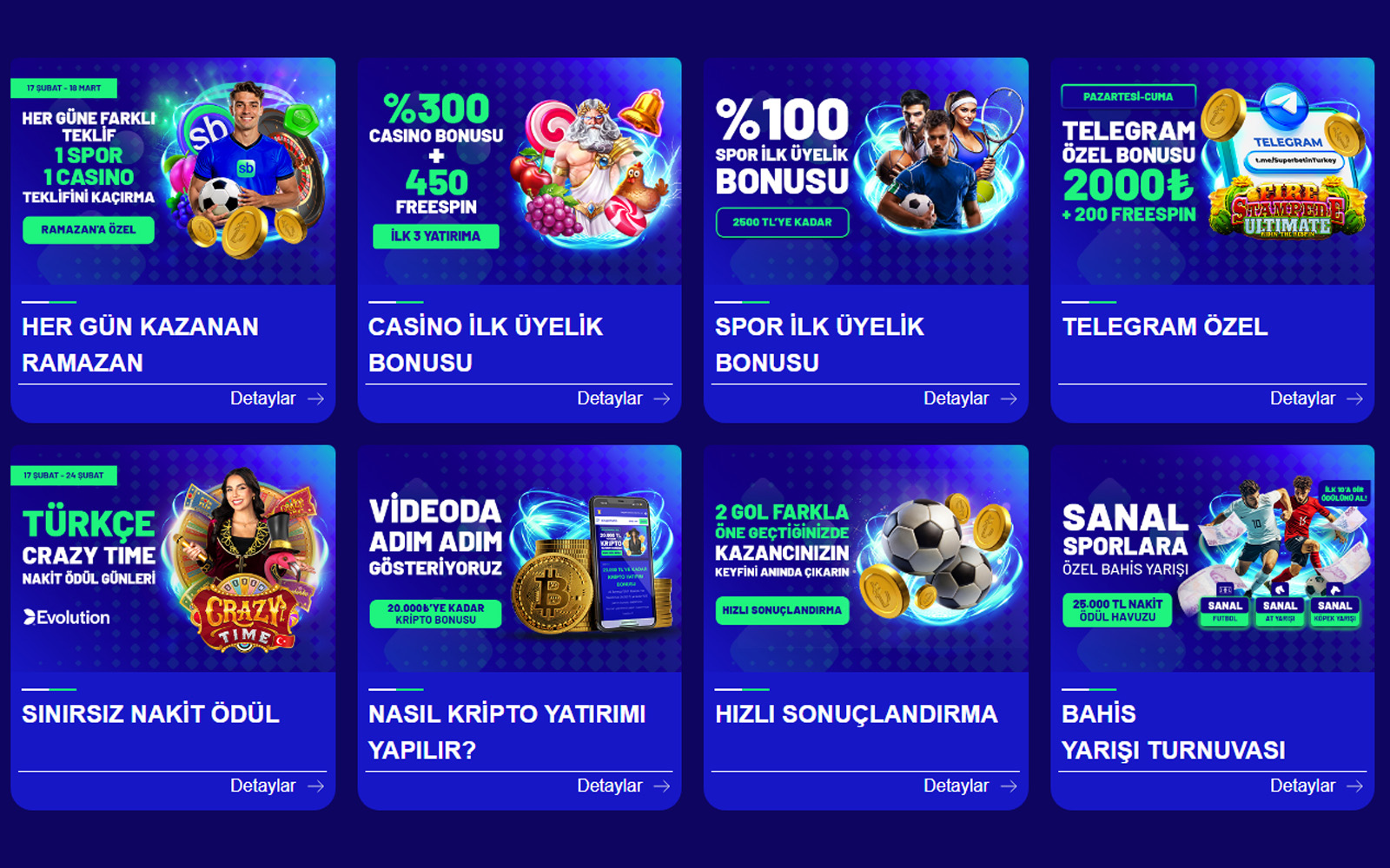 Superbetin bonus sayfasında cashback bonus ve kayıp iadesi tekliflerinin oranlarıyla birlikte gösterildiği görünüm.