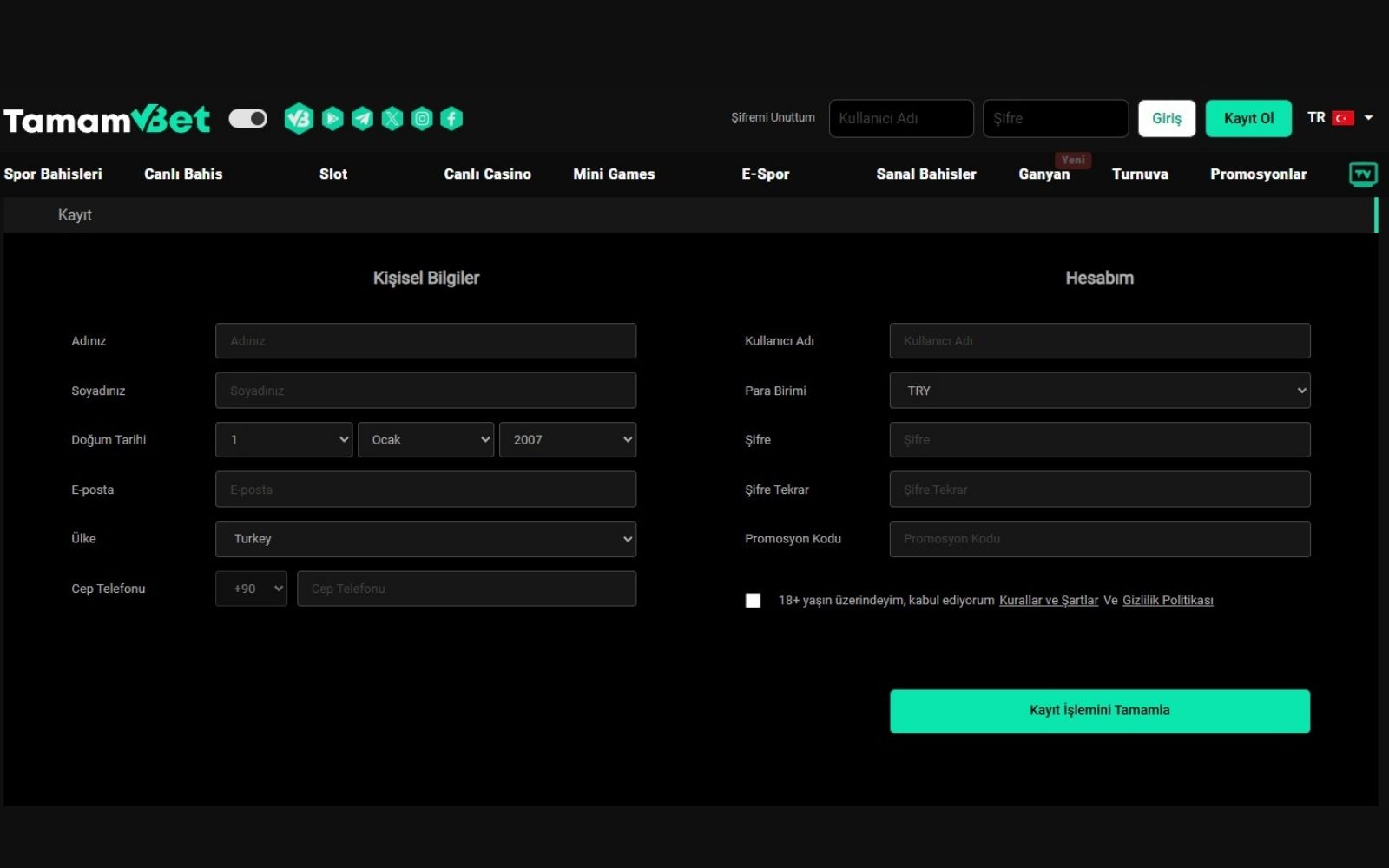 Tamambet bonus sayfasında güncel kayıt bonus ve free spin promosyonlarının öne çıkarıldığı tasarım.